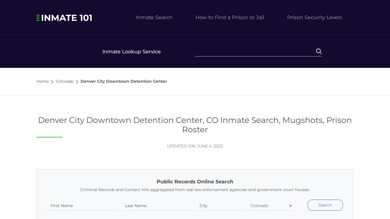 Denver City Downtown Detention Center, CO Inmate Search ...